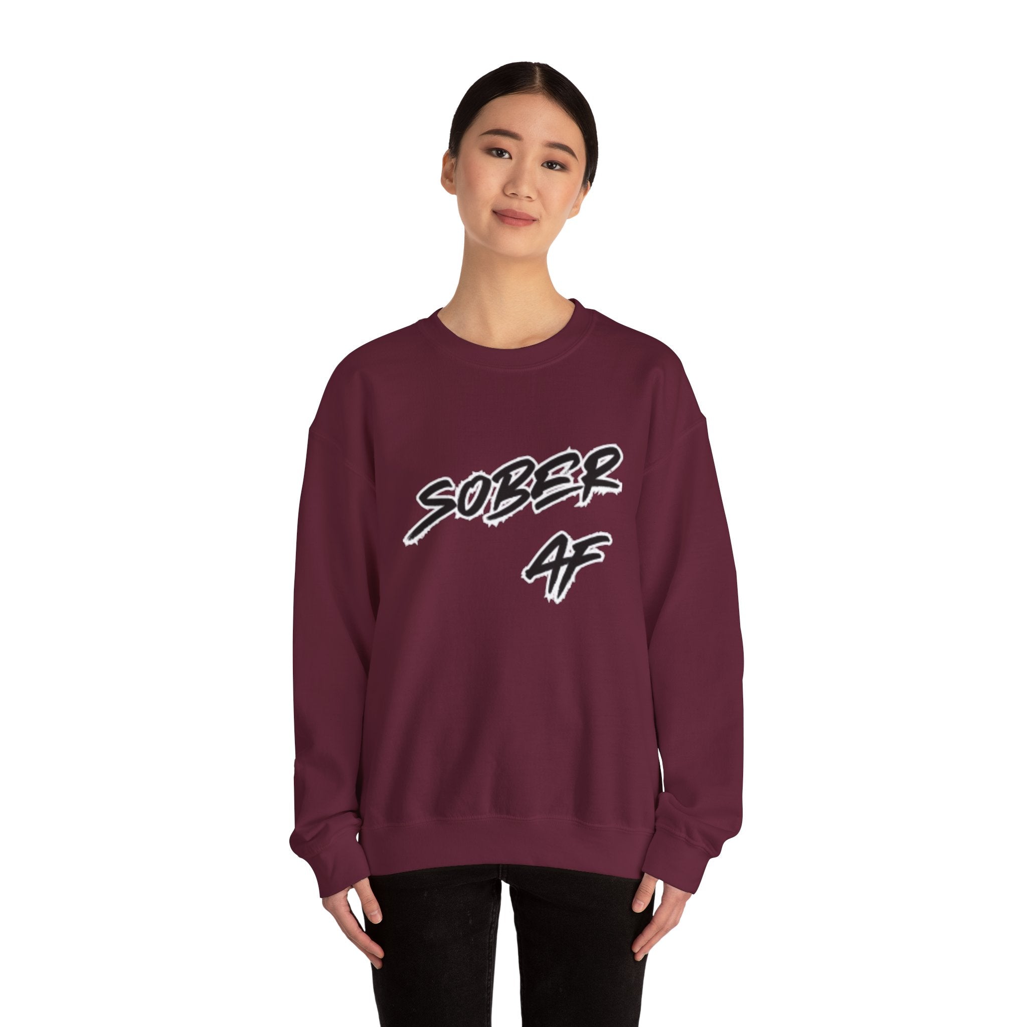 Sober AF Crewneck Sweatshirt — Recovery Pride Graphic Sweatshirt
