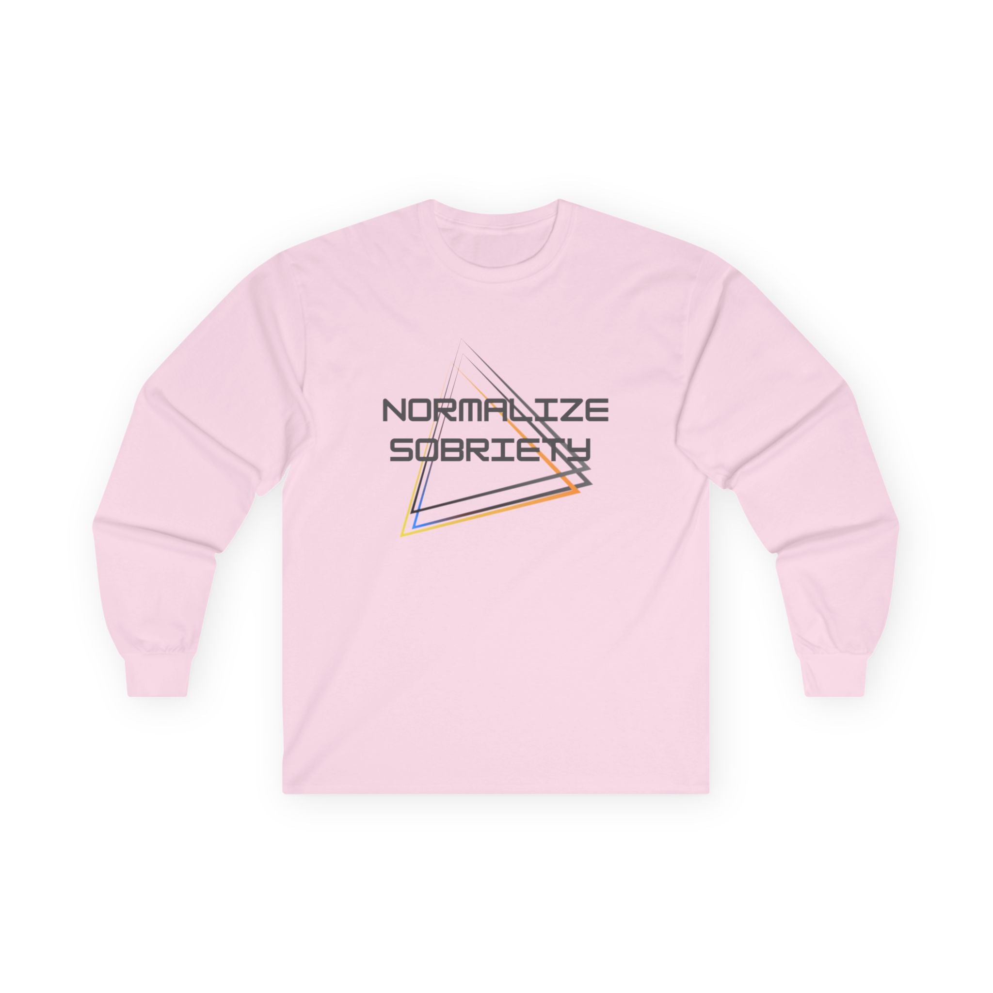 Normalize Sobriety Long Sleeve Tee — Retro Minimalist Recovery Shirt