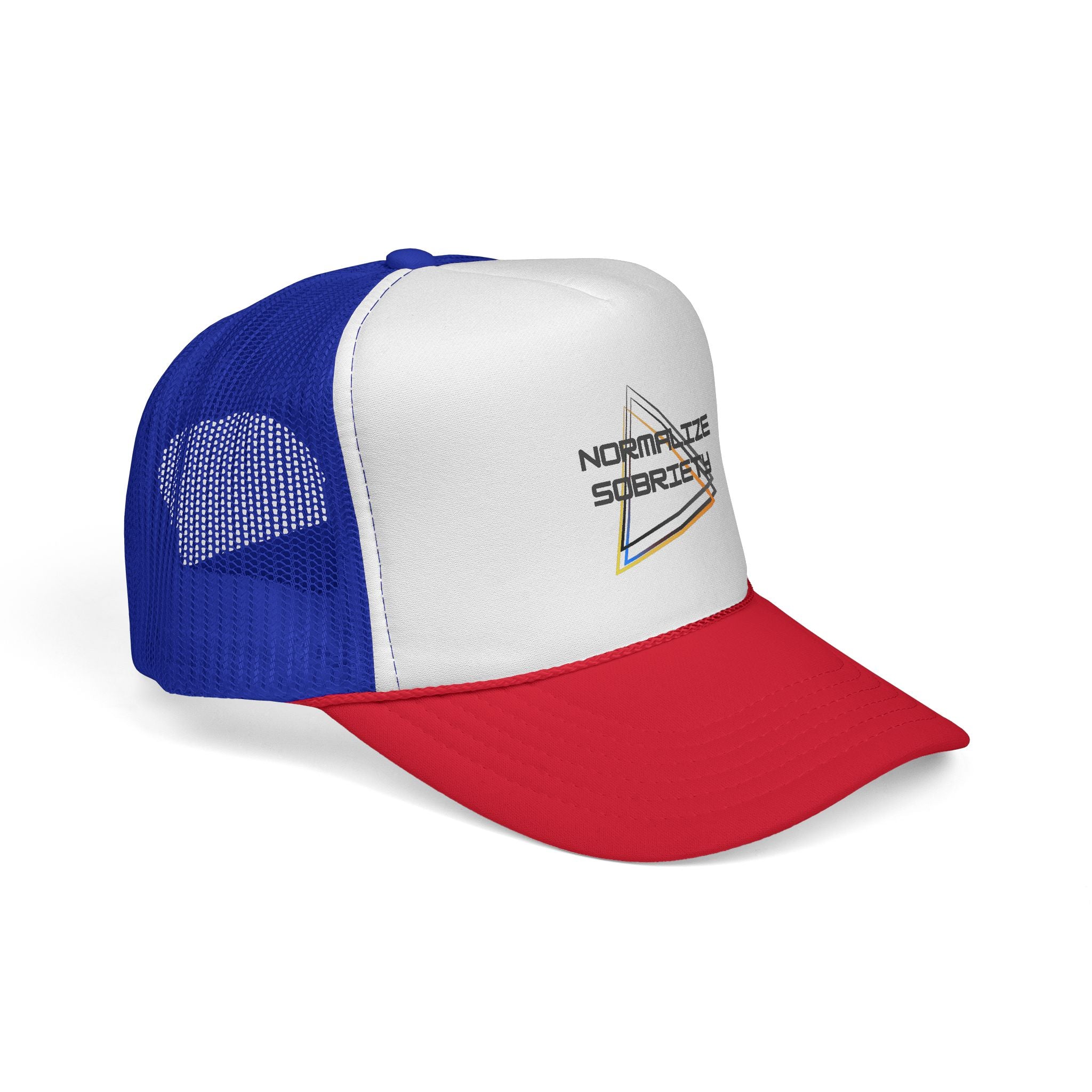 Notarize Service Trucker Cap - Retro Geometric Logo Mesh Hat