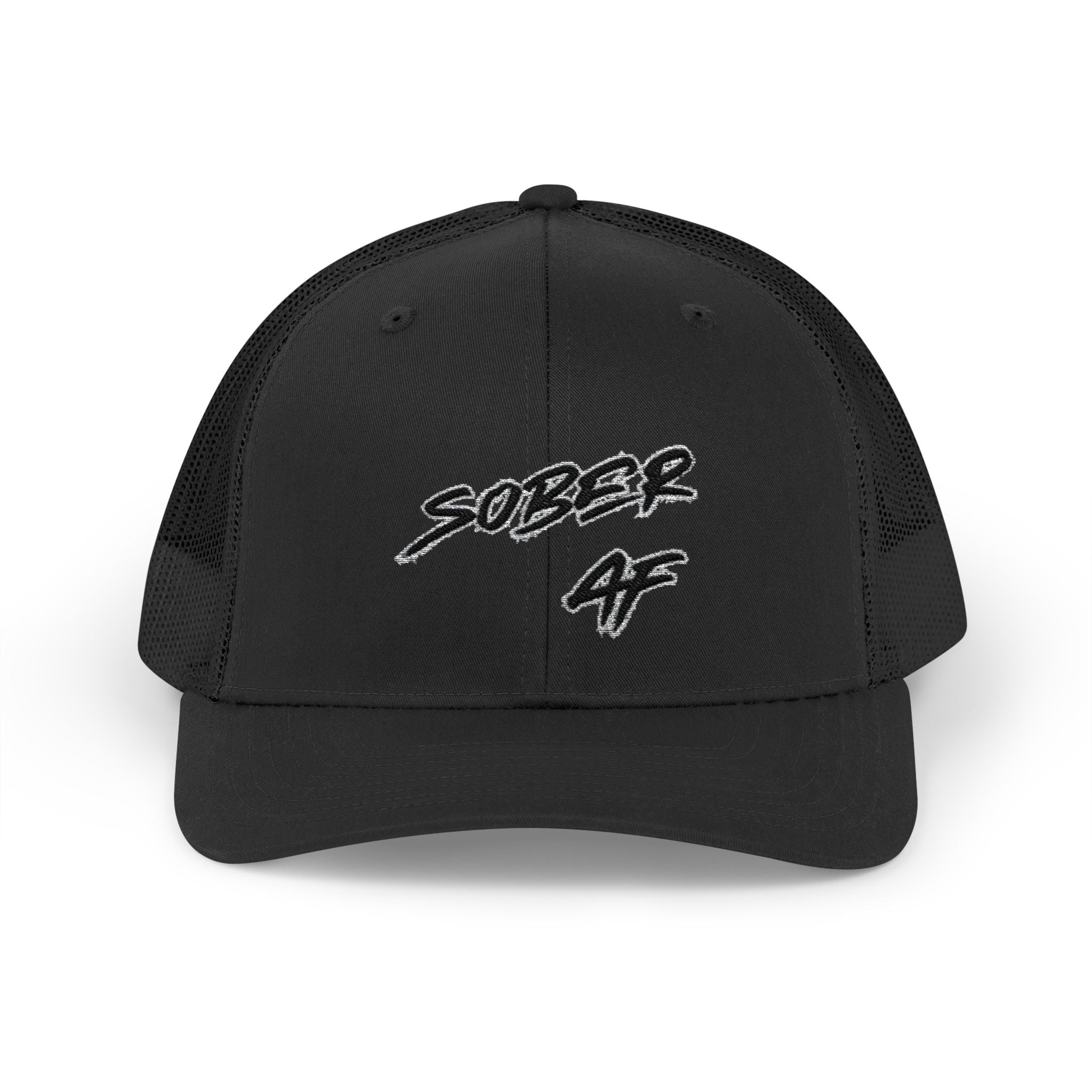 Sober AF Snapback Trucker Cap — Recovery Pride Mesh Hat
