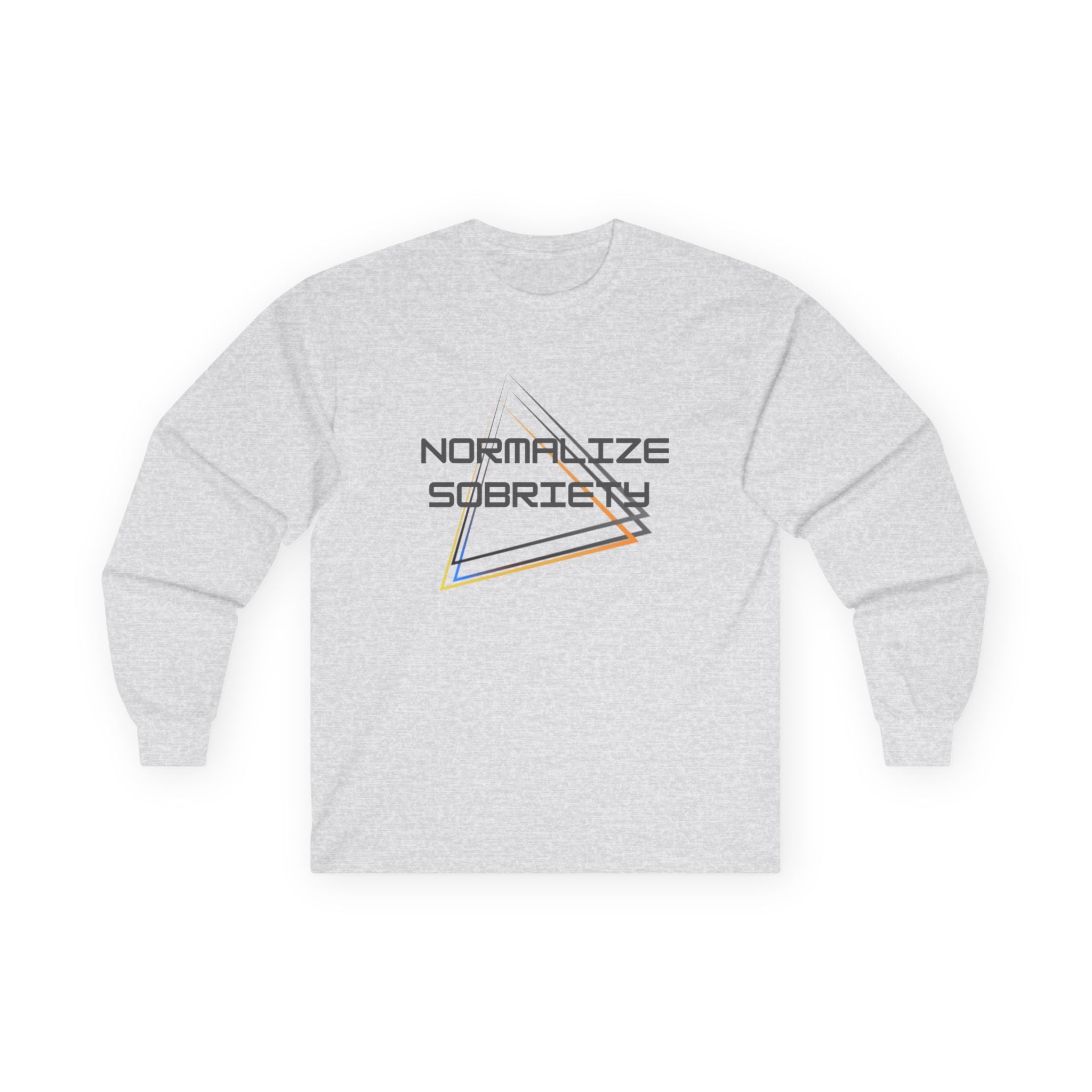 Normalize Sobriety Long Sleeve Tee — Retro Minimalist Recovery Shirt