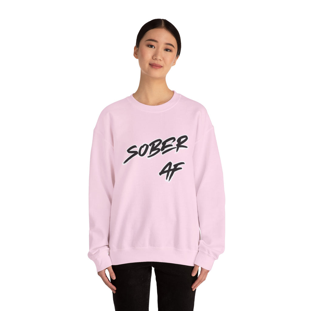 Sober AF Crewneck Sweatshirt — Recovery Pride Graphic Sweatshirt