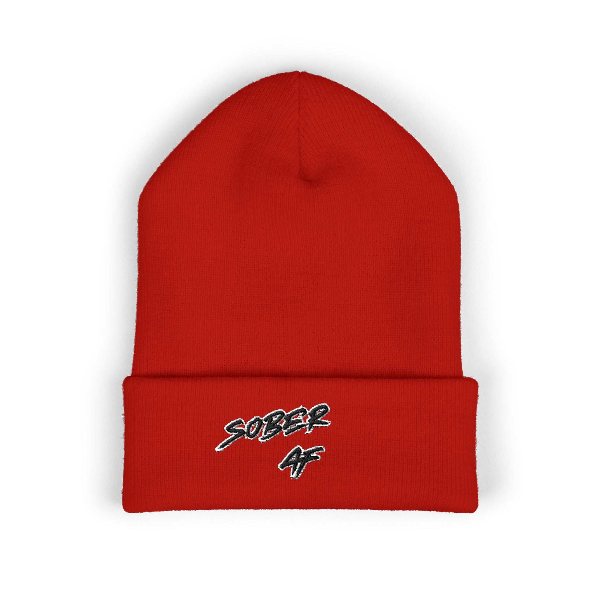 Sober AF Embroidered Cuffed Beanie