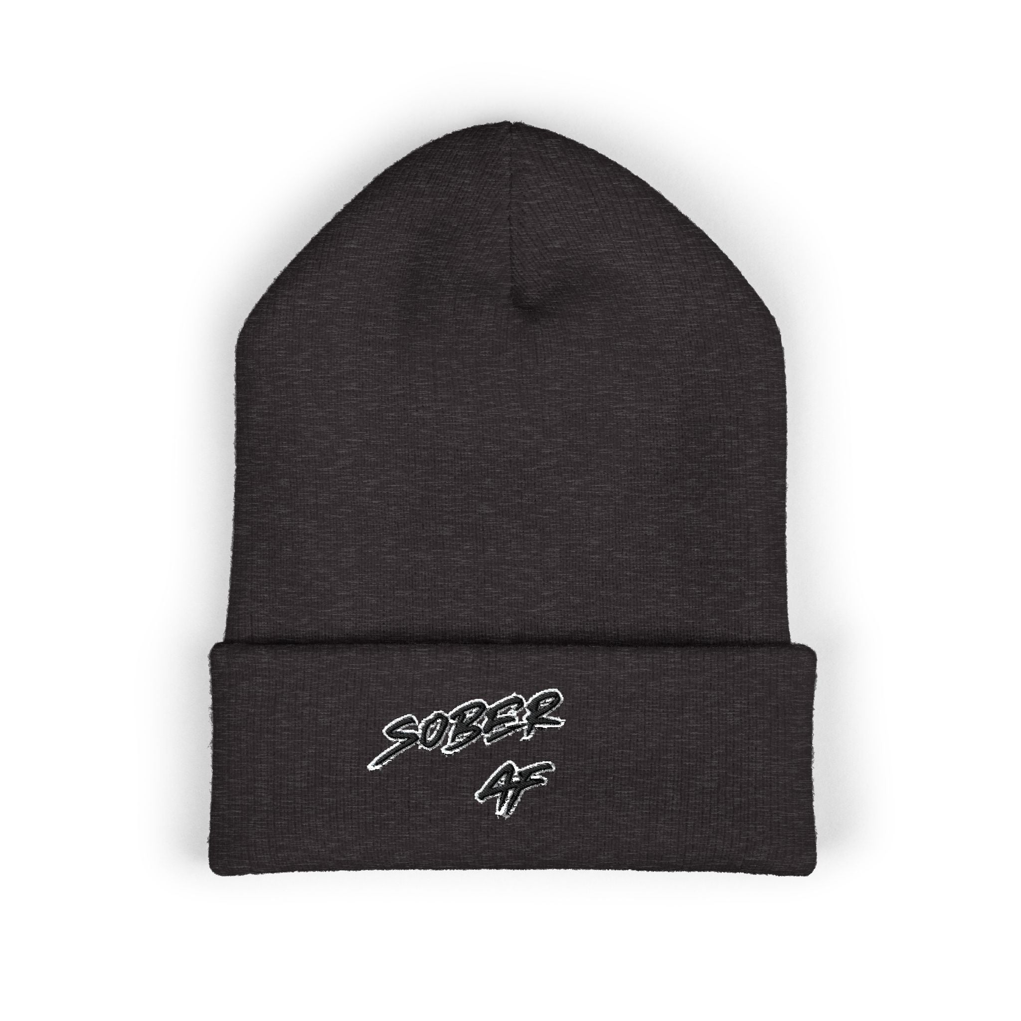 Sober AF Embroidered Cuffed Beanie
