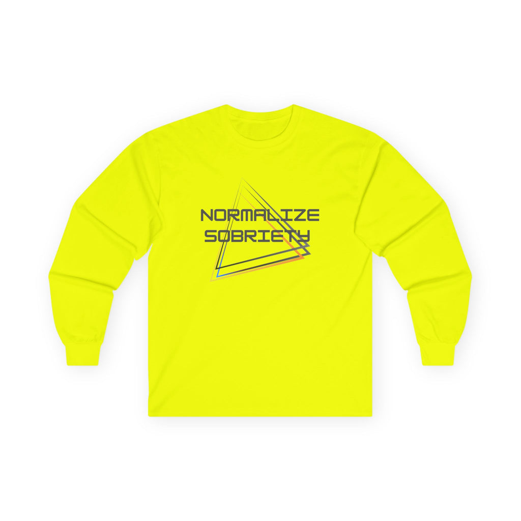 Normalize Sobriety Long Sleeve Tee — Retro Minimalist Recovery Shirt