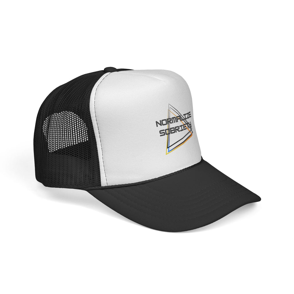Notarize Service Trucker Cap - Retro Geometric Logo Mesh Hat