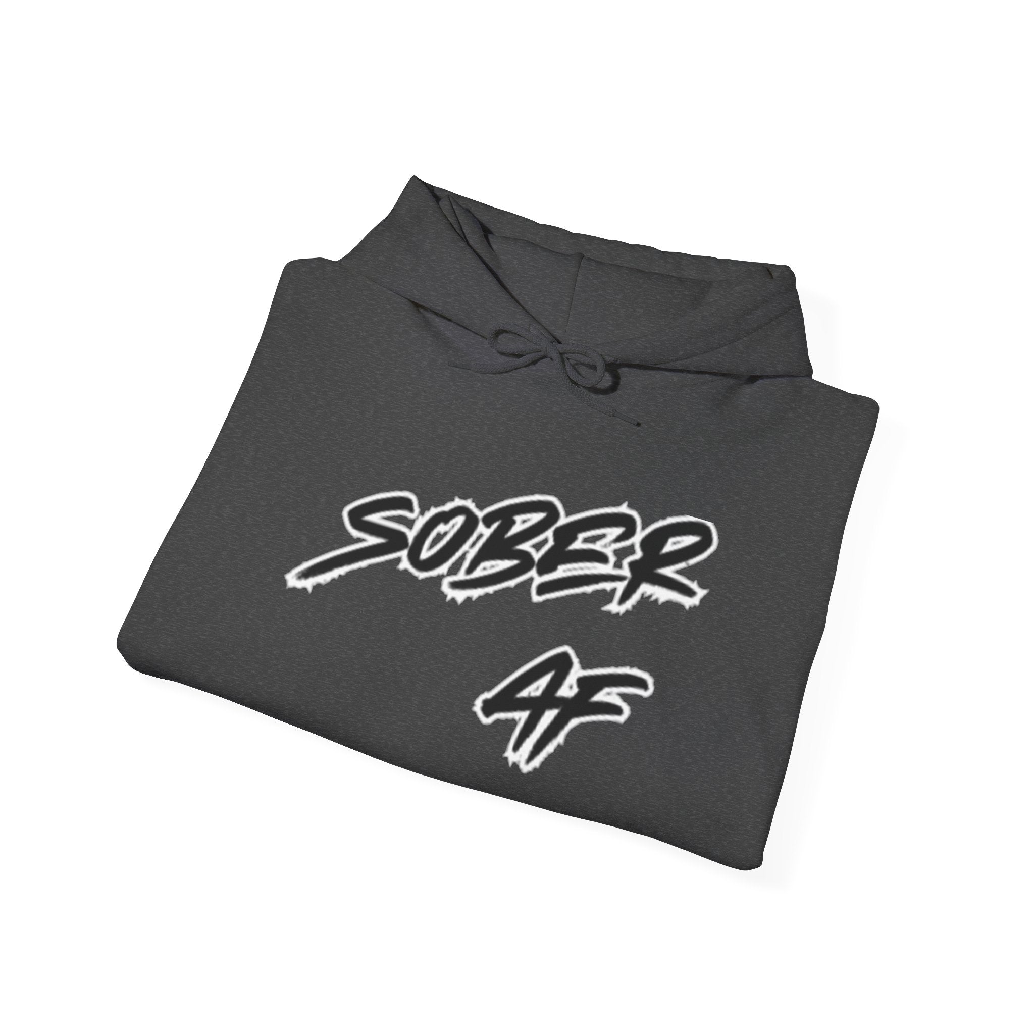Sober AF Hoodie — Minimal Script Slogan Pullover for Sobriety & Recovery