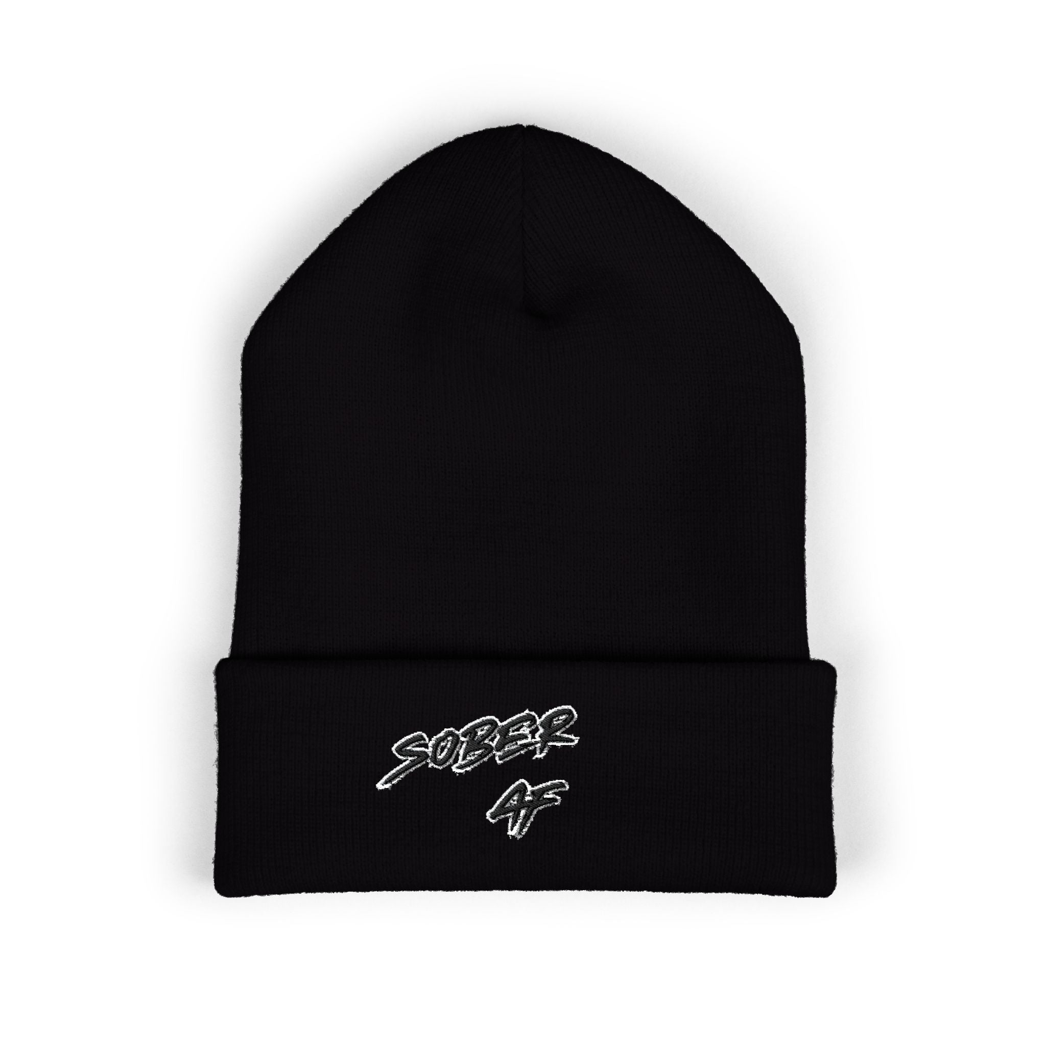 Sober AF Embroidered Cuffed Beanie