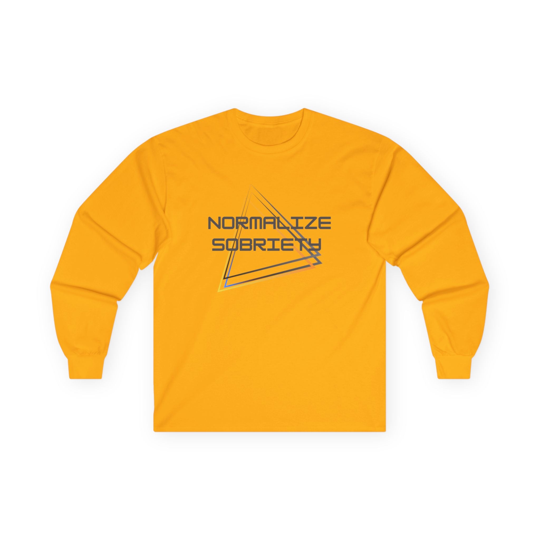 Normalize Sobriety Long Sleeve Tee — Retro Minimalist Recovery Shirt