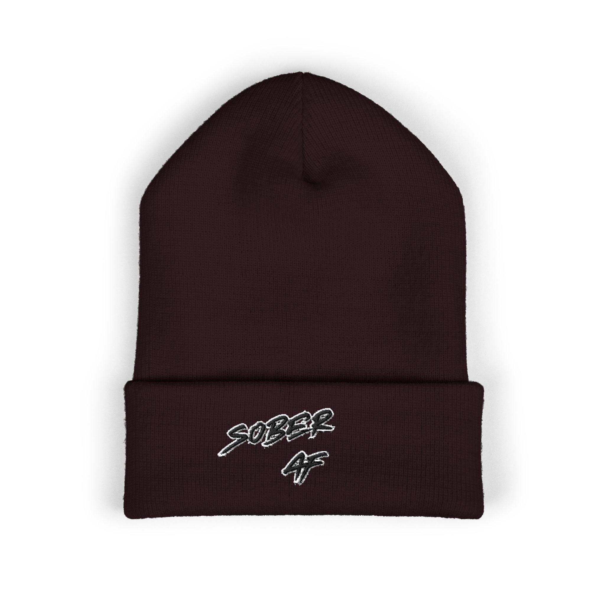 Sober AF Embroidered Cuffed Beanie