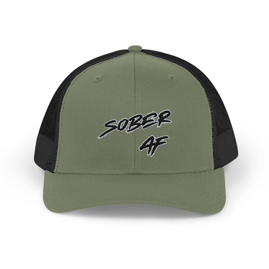Sober AF Snapback Trucker Cap — Recovery Pride Mesh Hat