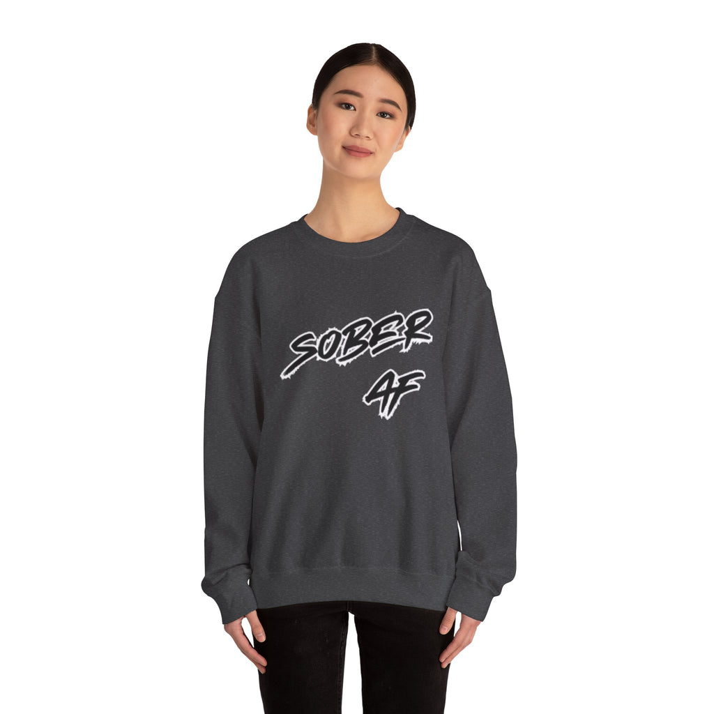 Sober AF Crewneck Sweatshirt — Recovery Pride Graphic Sweatshirt