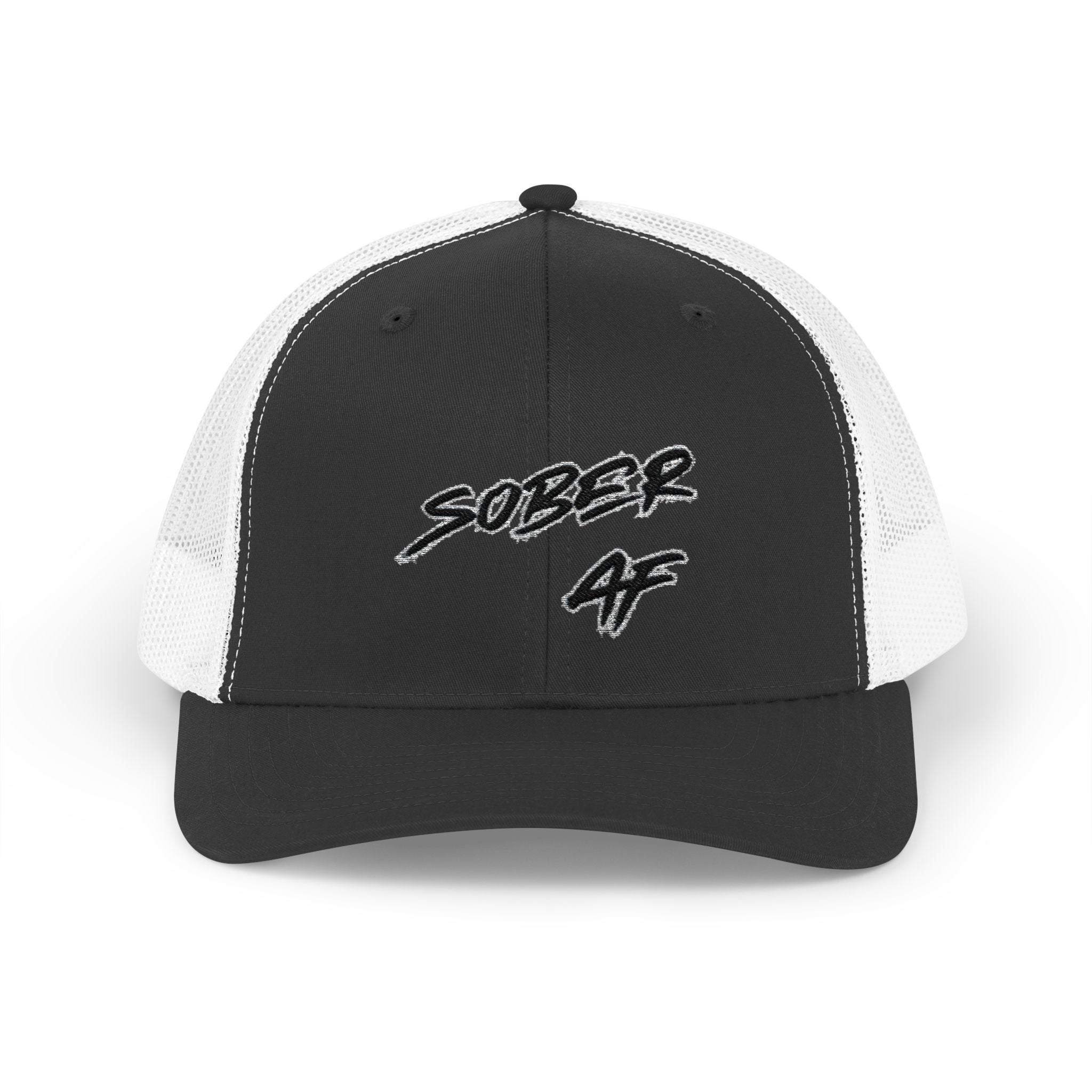 Sober AF Snapback Trucker Cap — Recovery Pride Mesh Hat