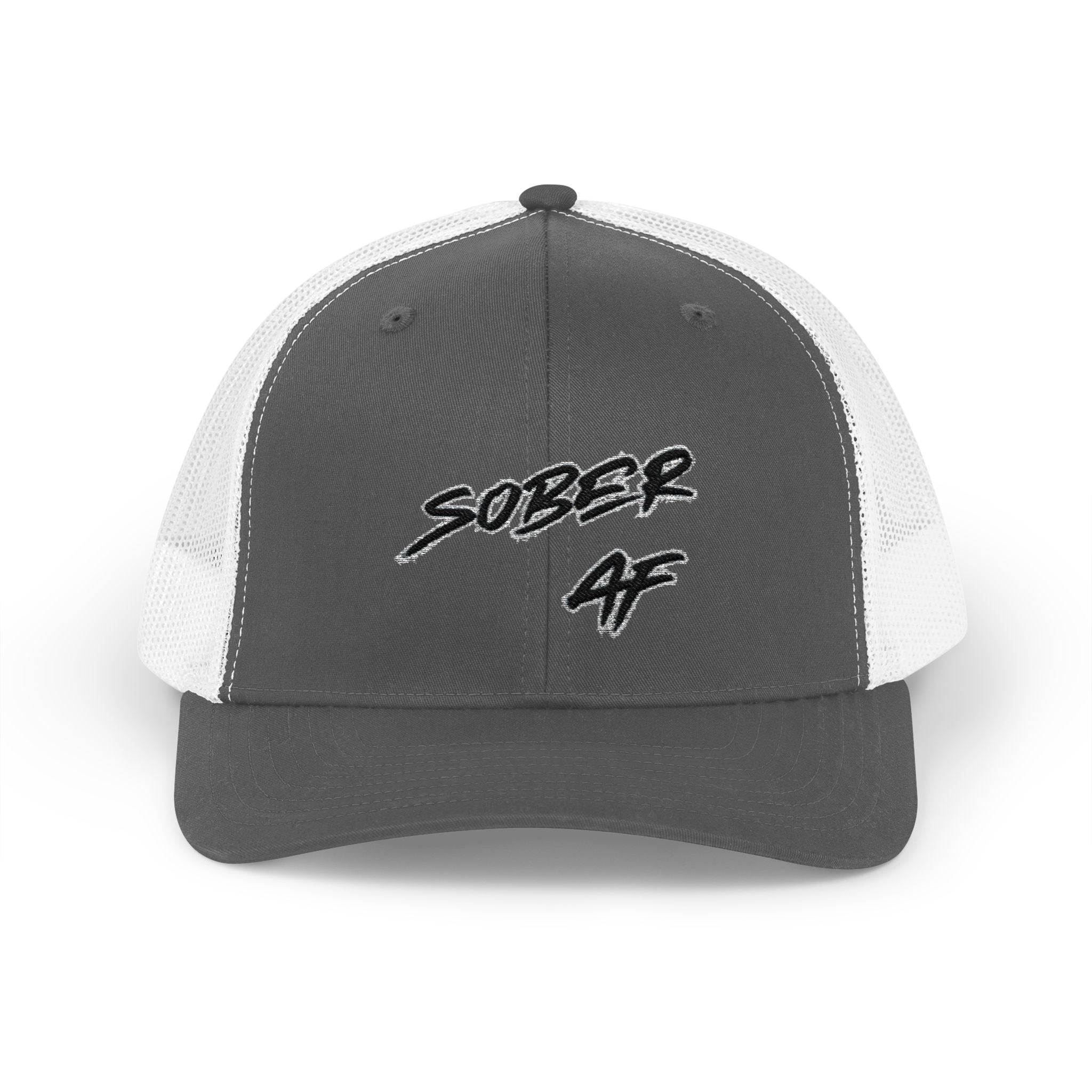 Sober AF Snapback Trucker Cap — Recovery Pride Mesh Hat