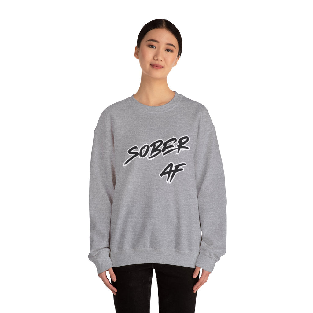 Sober AF Crewneck Sweatshirt — Recovery Pride Graphic Sweatshirt
