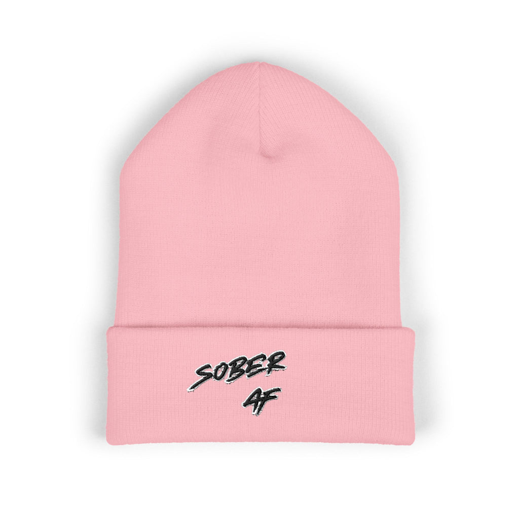 Sober AF Embroidered Cuffed Beanie
