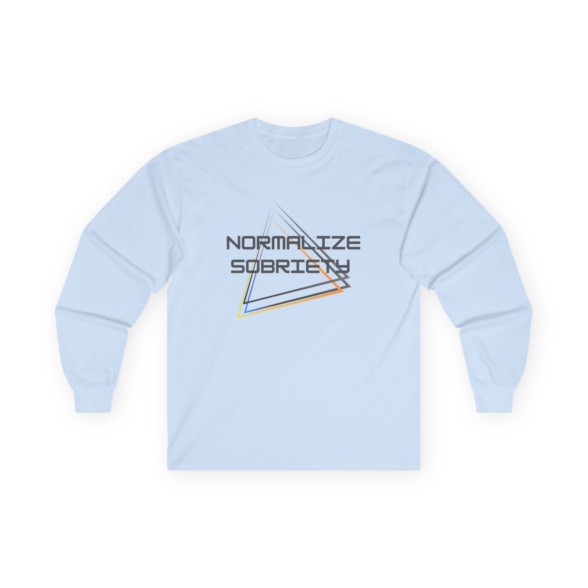 Normalize Sobriety Long Sleeve Tee — Retro Minimalist Recovery Shirt