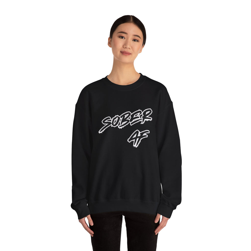 Sober AF Crewneck Sweatshirt — Recovery Pride Graphic Sweatshirt