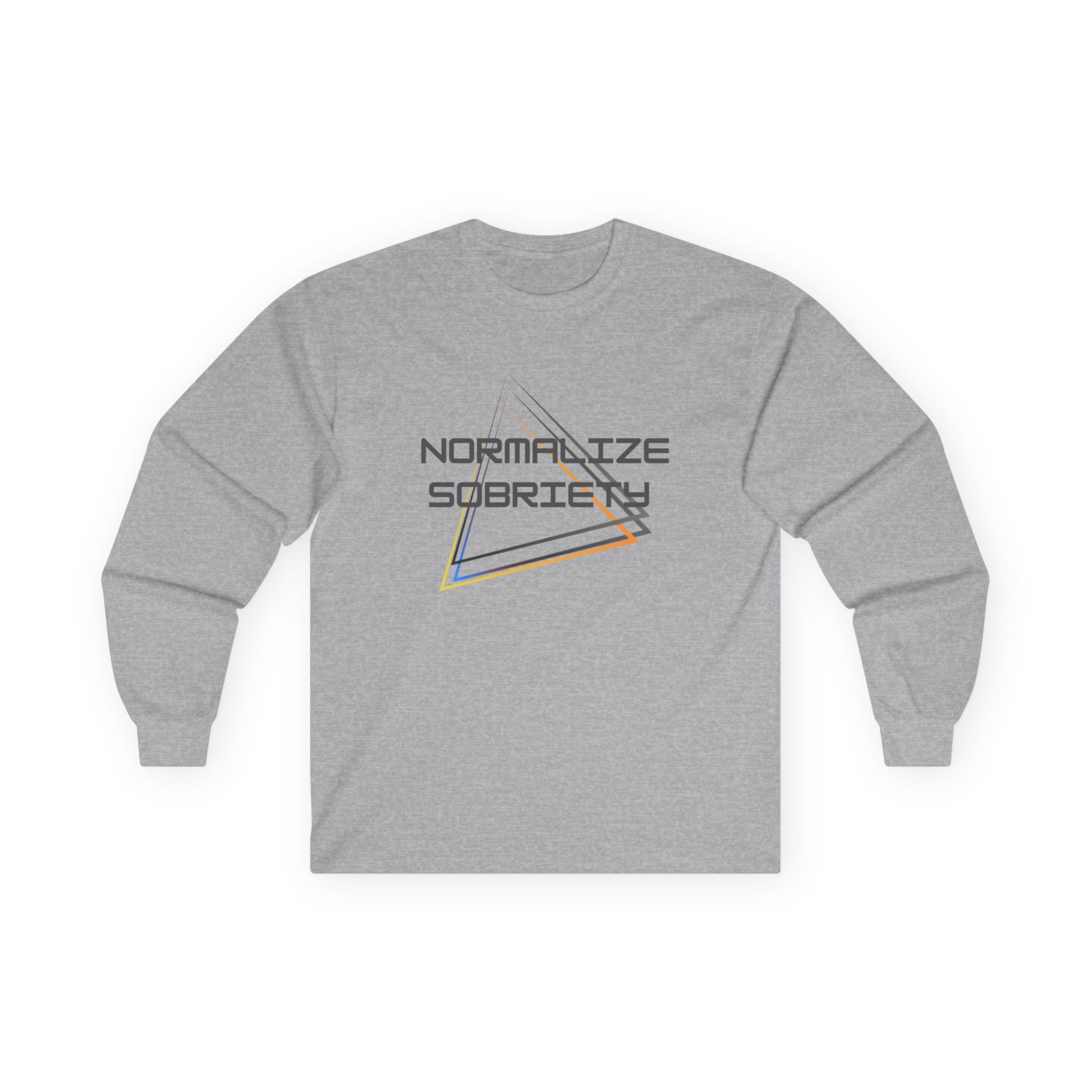 Normalize Sobriety Long Sleeve Tee — Retro Minimalist Recovery Shirt