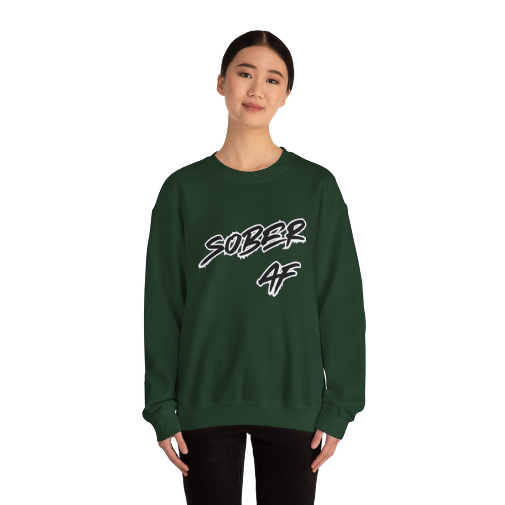 Sober AF Crewneck Sweatshirt — Recovery Pride Graphic Sweatshirt