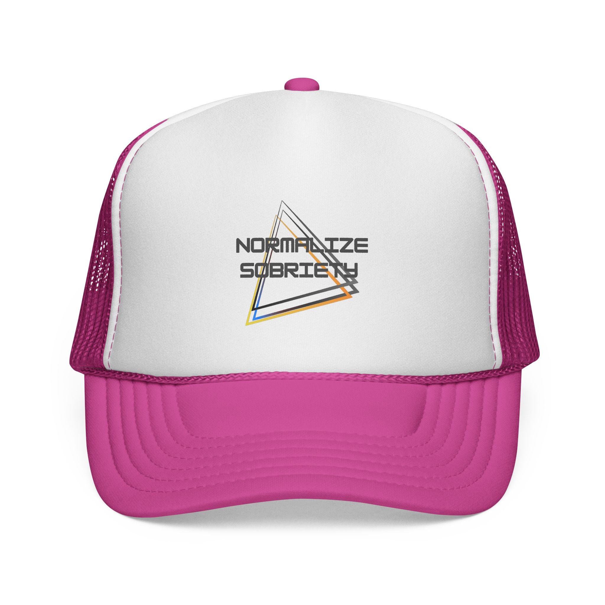Notarize Service Trucker Cap - Retro Geometric Logo Mesh Hat