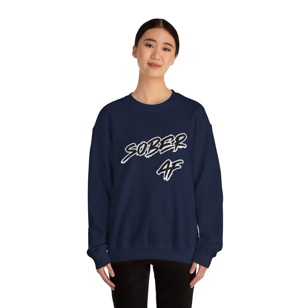 Sober AF Crewneck Sweatshirt — Recovery Pride Graphic Sweatshirt