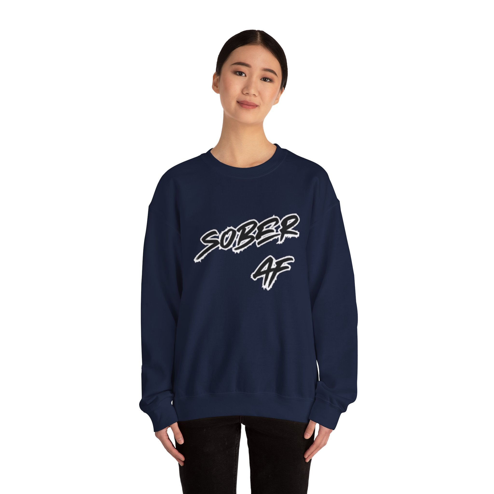Sober AF Crewneck Sweatshirt — Recovery Pride Graphic Sweatshirt