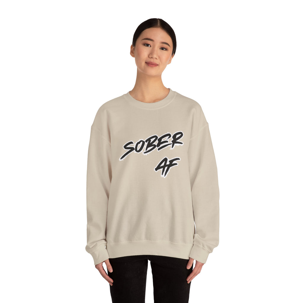 Sober AF Crewneck Sweatshirt — Recovery Pride Graphic Sweatshirt