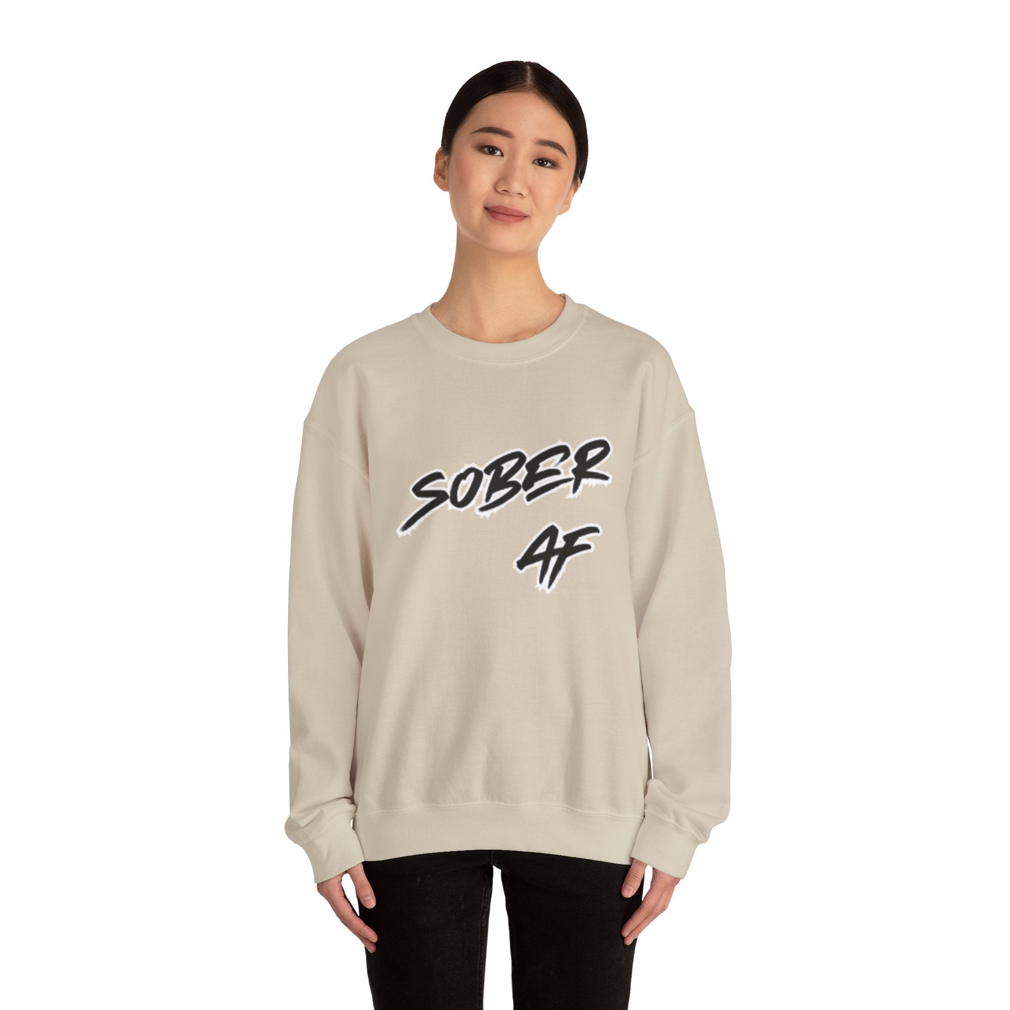 Sober AF Crewneck Sweatshirt — Recovery Pride Graphic Sweatshirt