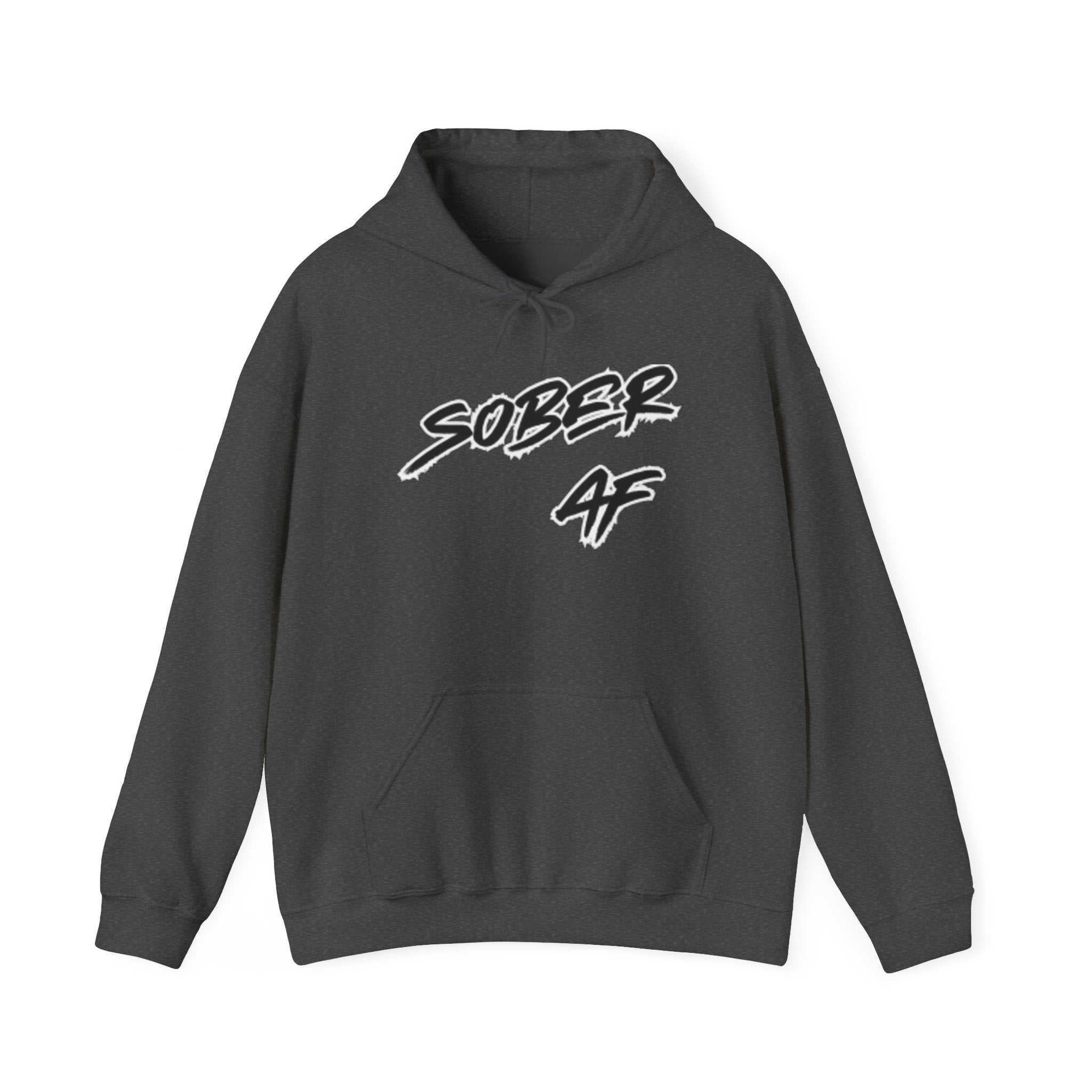Sober AF Hoodie — Minimal Script Slogan Pullover for Sobriety & Recovery