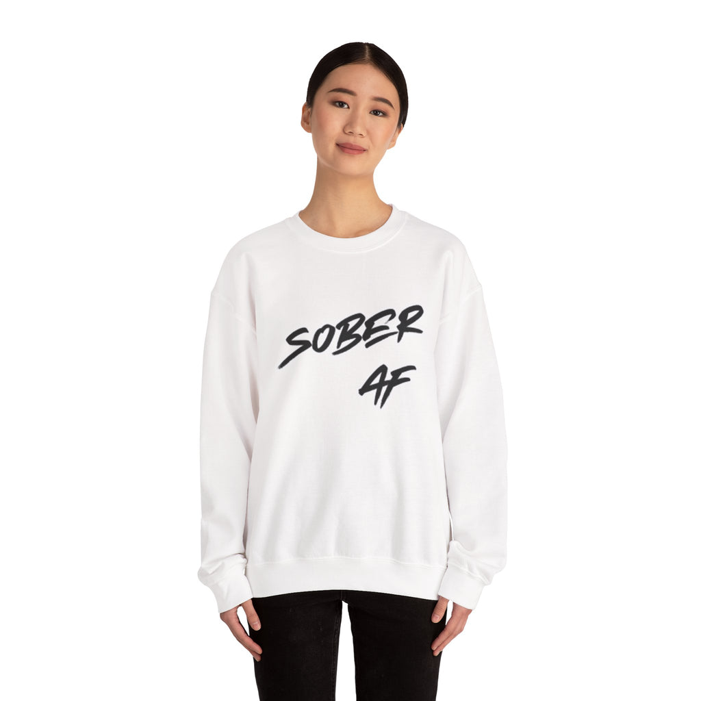 Sober AF Crewneck Sweatshirt — Recovery Pride Graphic Sweatshirt