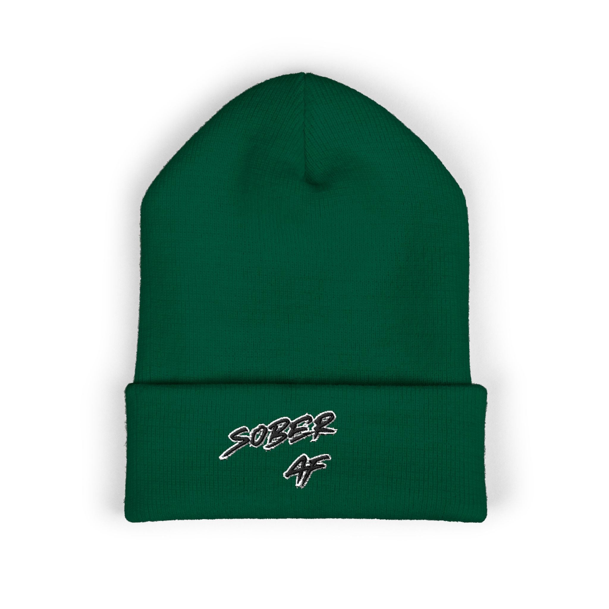 Sober AF Embroidered Cuffed Beanie