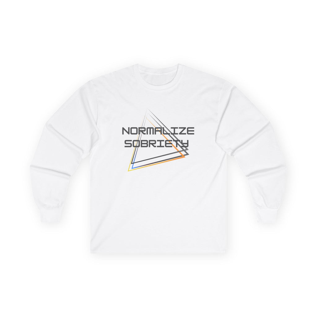 Normalize Sobriety Long Sleeve Tee — Retro Minimalist Recovery Shirt