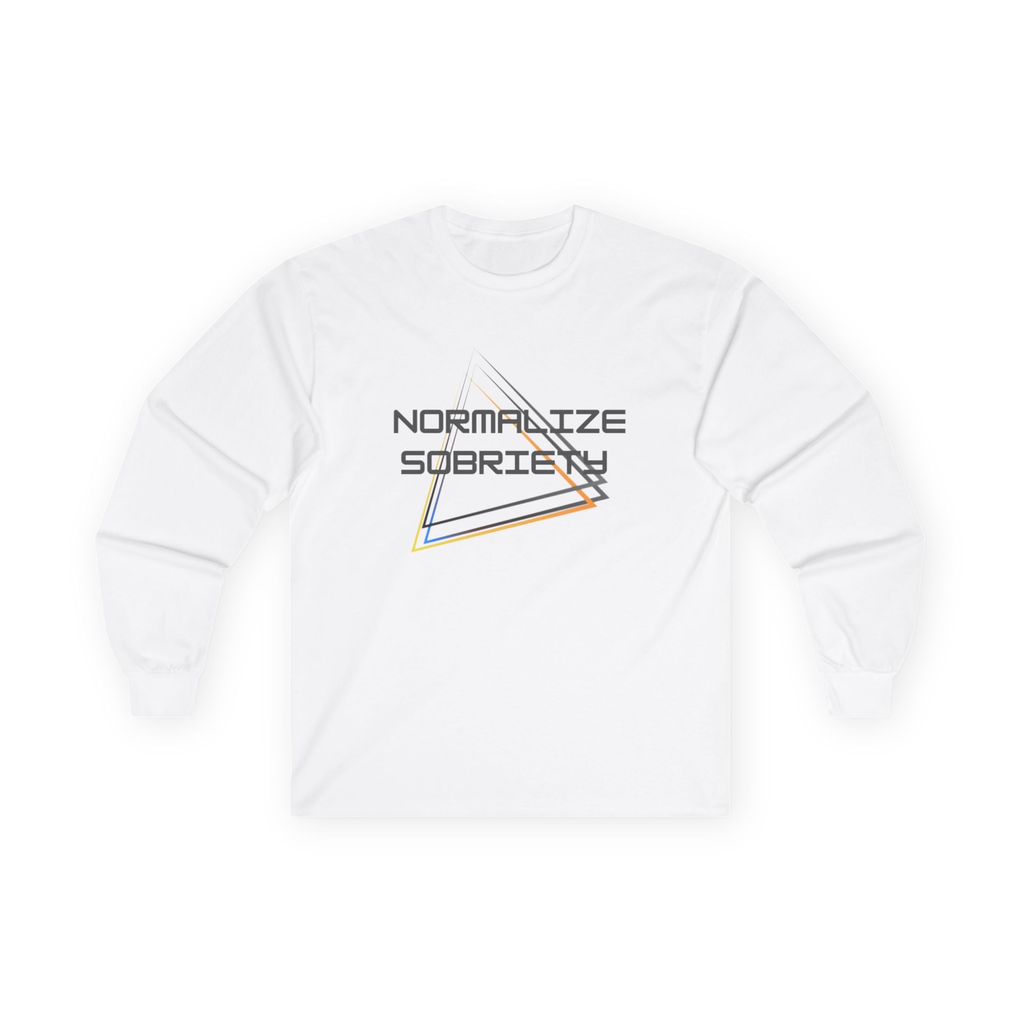 Normalize Sobriety Long Sleeve Tee — Retro Minimalist Recovery Shirt