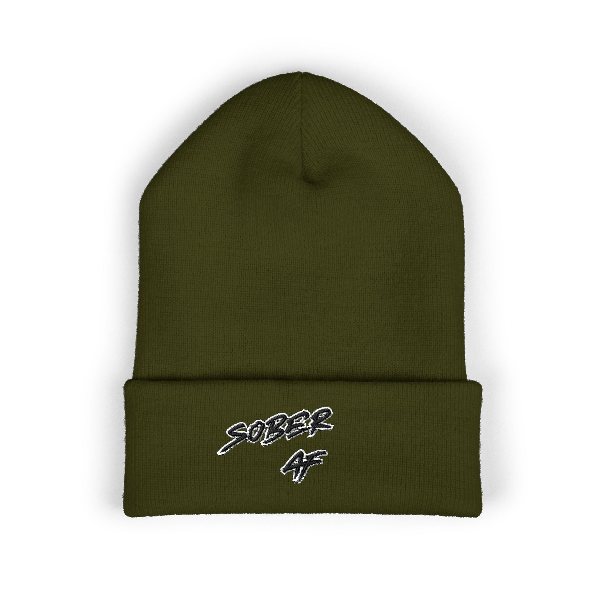 Sober AF Embroidered Cuffed Beanie