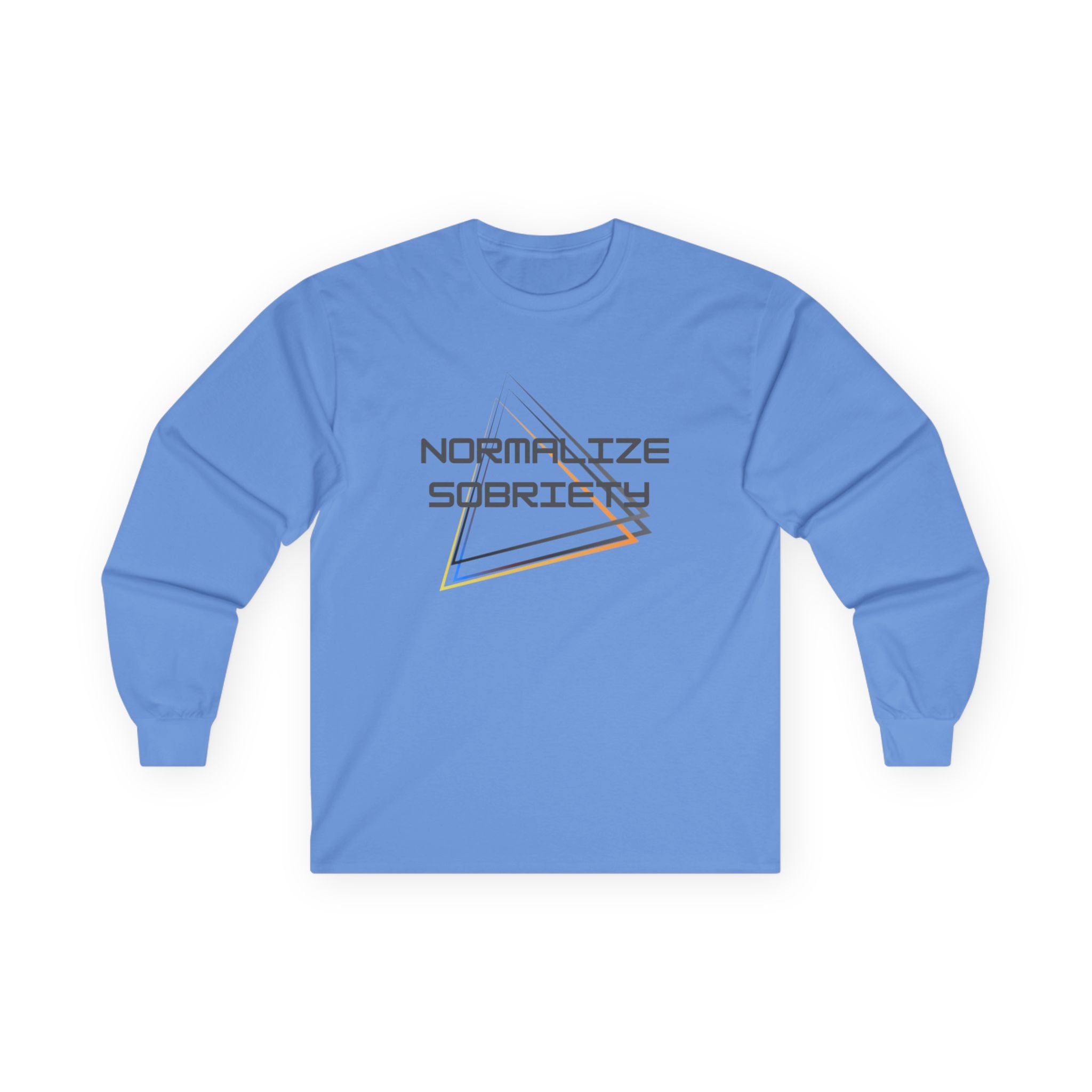 Normalize Sobriety Long Sleeve Tee — Retro Minimalist Recovery Shirt